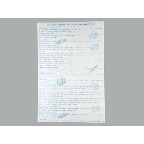 グラシンペーパー(レシピ柄)ブルー 大阪ポリエチレン販売