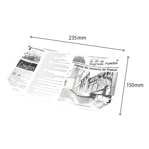 パン袋 エコ・フィールド(ヨーロピアン柄)白 大阪ポリエチレン販売