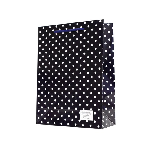 紙手提袋 マリリンドット(M) NO.1 ネイビー マツシロ