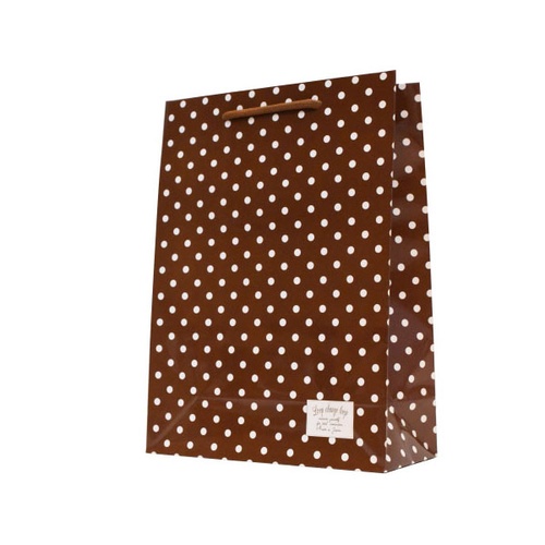 紙手提袋 マリリンドット(M) NO.4 ブラウン マツシロ