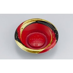 シーピー化成 どんぶり容器 BF丸丼16L 月丸赤 本体