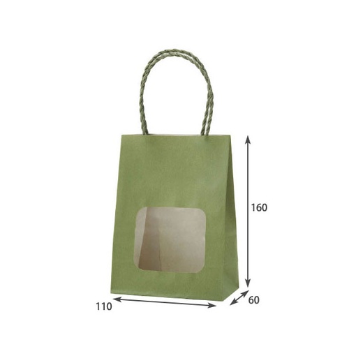 紙手提袋 ウィンドウミニバッグ グリーンティ パックタケヤマ