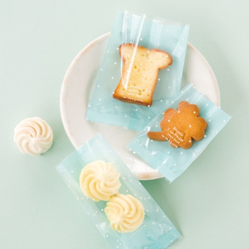 テープ無 OPP袋 ブルードットスイーツパック クリア-3(100枚) ヘッズ