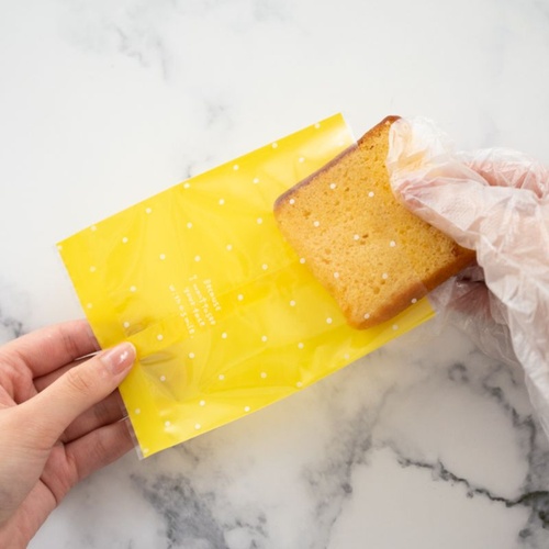 テープ無 OPP袋 イエロードットスイーツパック クリア-3(100枚) ヘッズ