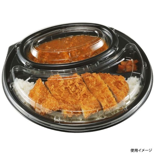 弁当容器 DLサークル24-24 黒 本体 エフピコチューパ