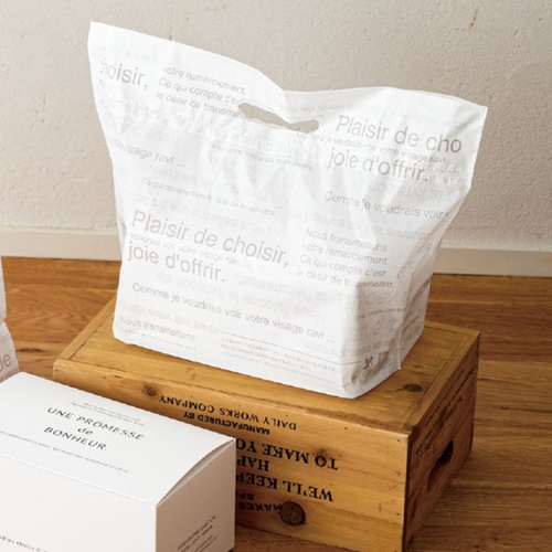 ポリ手提げ カフェオレボトムガゼットバッグバイオマス30-M(100枚) ヘッズ