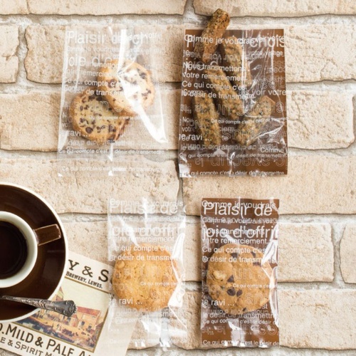 テープ無 OPP袋 カフェオレスイーツパック(ホワイト) クリア-4(100枚) ヘッズ