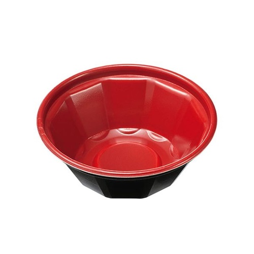どんぶり容器 KNB-185-R 本体 赤黒 ケーピープラテック