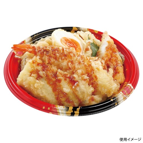 どんぶり容器 MSD旬丸丼-18(44) まり紐赤 エフピコ