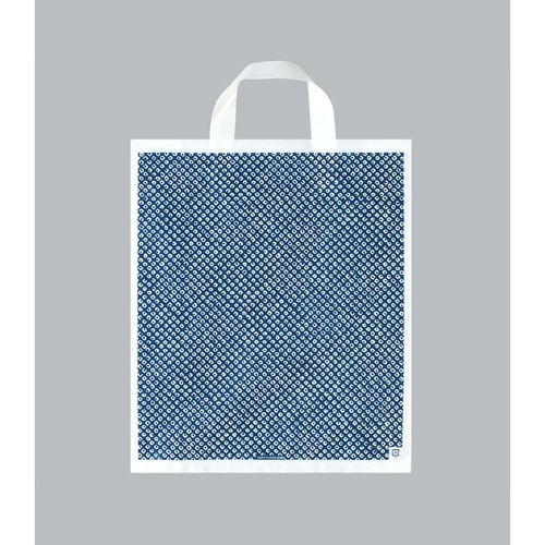 ポリ手提袋 カルチャーバッグ しぼり柄・紺 小 福助工業