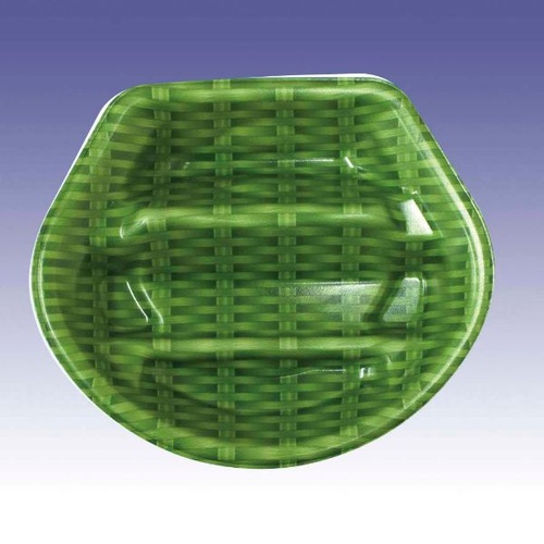 惣菜容器 夢扇10本体 竹かご緑 デンカポリマー