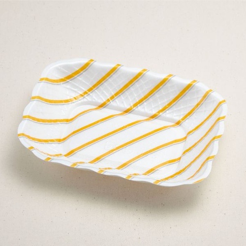 弁当容器 ふかざら(大)ストライプ 青葉紙業