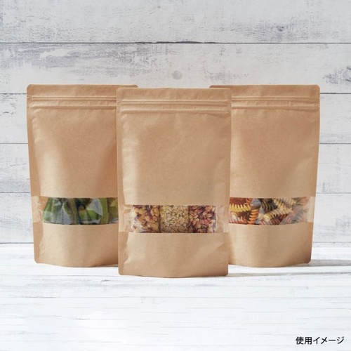 チャック付き袋 ラミジップ クラフト窓付き KRC-12 生産日本社