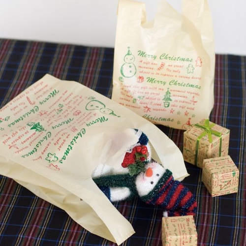 レジ袋 クリスマススノーパーティー レジ袋-L(100枚) ヘッズ