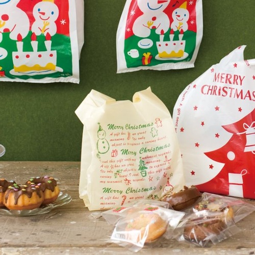 レジ袋 クリスマススノーパーティー レジ袋-L(100枚) ヘッズ