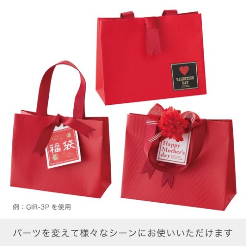 紙手提袋 ギフトレッドハンドル付キペーパーバッグ-1(10枚) ヘッズ