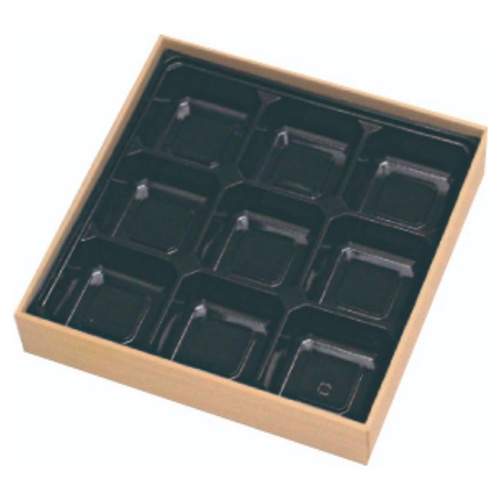 折箱 W-80-80 シャクリ蓋(AP80-80黒) アヅミ産業