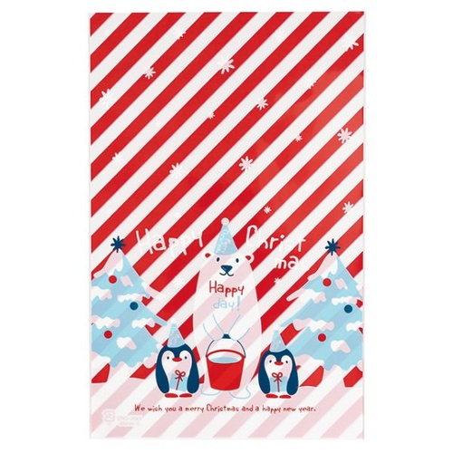 テープ無 OPP袋 クリスマススノーベア OPPギフトバッグ-3(50枚) ヘッズ