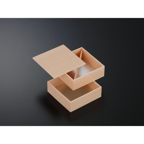 折箱 木目4.5寸角二段 共蓋 上段斜仕切 中央化学