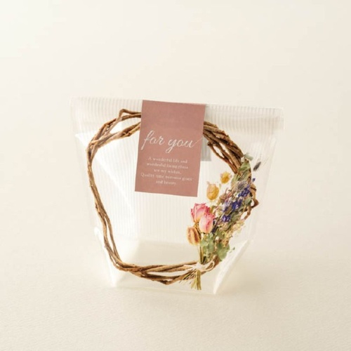 スタンド袋 フォトプリントOPPスタンドバッグ リースフラワー-3(50枚) ヘッズ