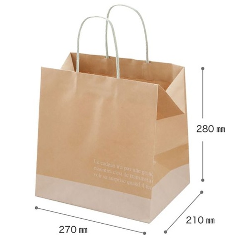 紙手提袋 FR-3P フレンチクラフトペーパーバッグ-3 10枚入 ヘッズ
