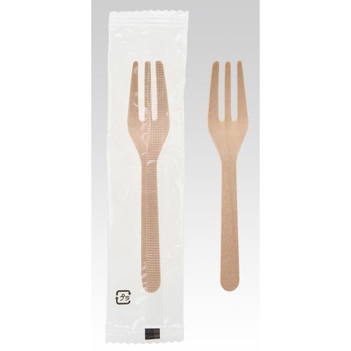 カトラリー ウッドフォーク袋入 9.5cm 100本 サンナップ