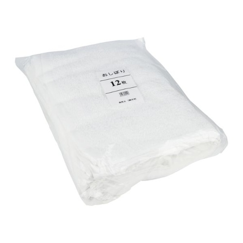 不織布おしぼり 白おしぼり 12枚入