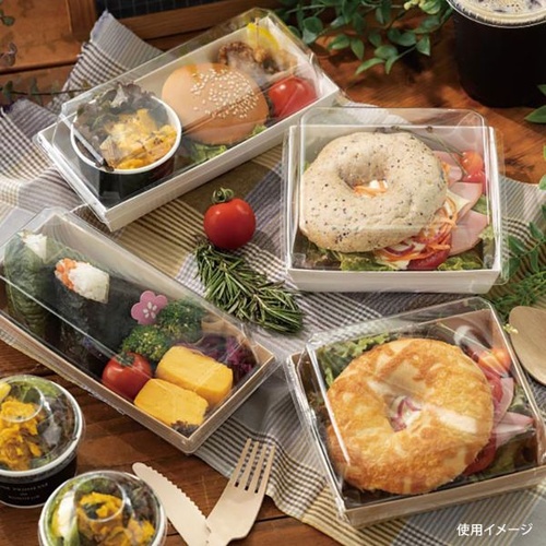 軽食容器 無地フタ付デリボックス クラフト-2(50枚) ヘッズ