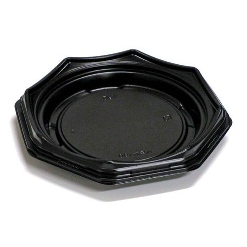軽食容器 八角皿190本体 黒 デンカポリマー