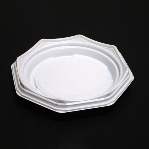 【廃番商品】軽食容器 八角皿190本体 白 デンカポリマー