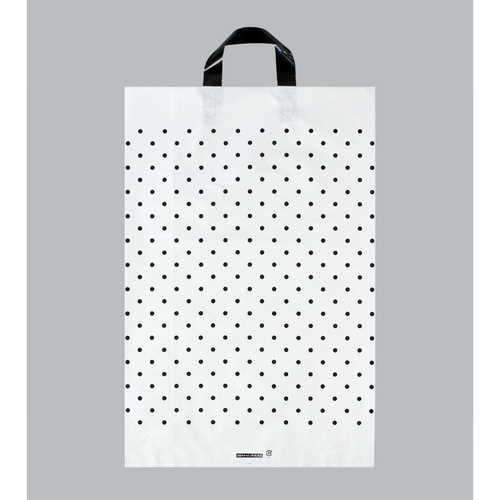 ポリ手提袋 カルチャーバッグ 水玉(グレー) 大 福助工業