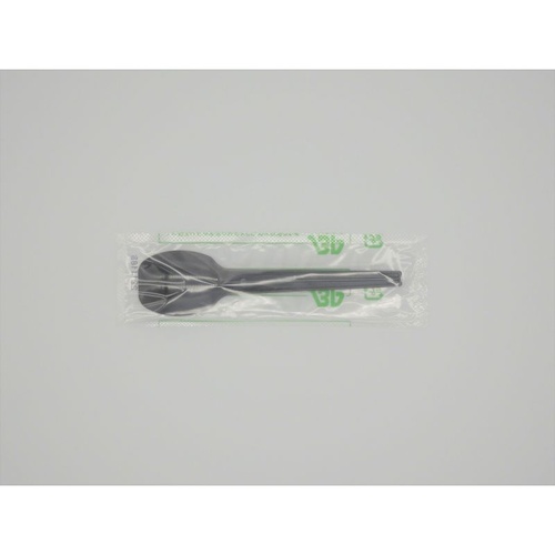 使い捨てカトラリー バイオプラスプーン100C 単袋 BK ホウケン産業