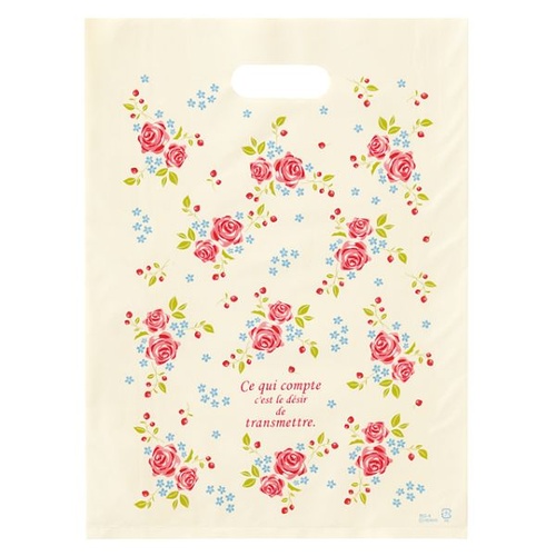 ポリ手提げ ローズガーデンPEバッグ-4(100枚) ヘッズ