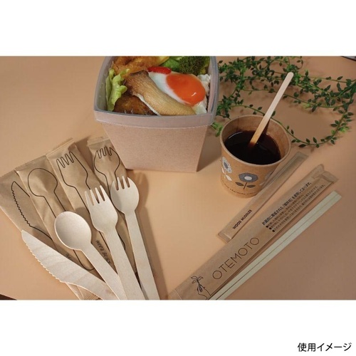 使い捨てカトラリー ウッドナイフ16.5cm紙完封 九州紙工