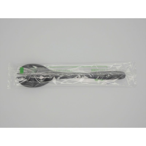 使い捨てカトラリー バイオプラフォークスプーン160 単袋 BK ホウケン産業