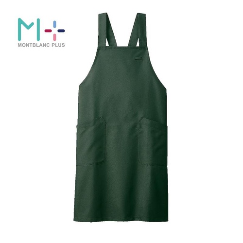胸当てエプロン エプロン 兼用 ボトルグリーン F 住商モンブラン