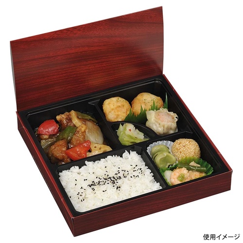 仕出し弁当容器 エコ折蓋80-80 うるし赤 FSM エフピコチューパ