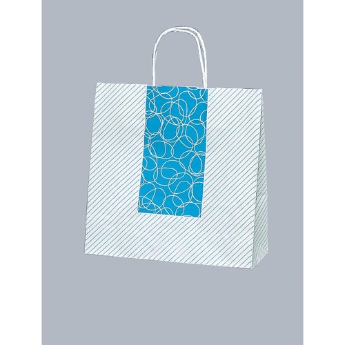 紙手提げ袋 ラッピーバッグ No.3 リングストライプ 福助工業