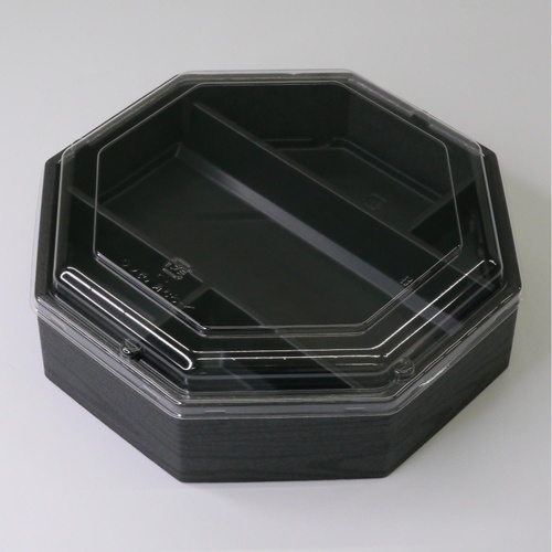 折箱 HW-八角68H(50) 黒焼杉黒 OPS高蓋セット アクタ