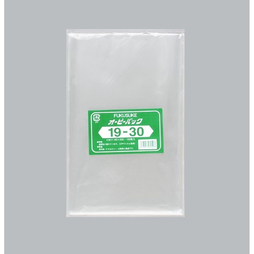 テープ無 OPP袋 オーピーパックC No.19-30 100枚入 福助工業