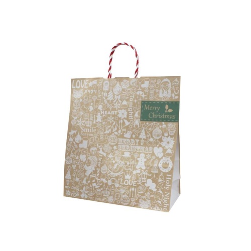 紙手提袋 T-6 クリスマスコレクション(茶) ベルベ