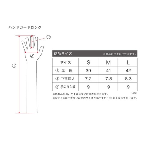 インナー手袋 ハンドガードロング M おたふく手袋