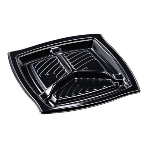 【廃番商品】軽食容器 ウェーブ-40-3本体 エコ 黒 エフピコ