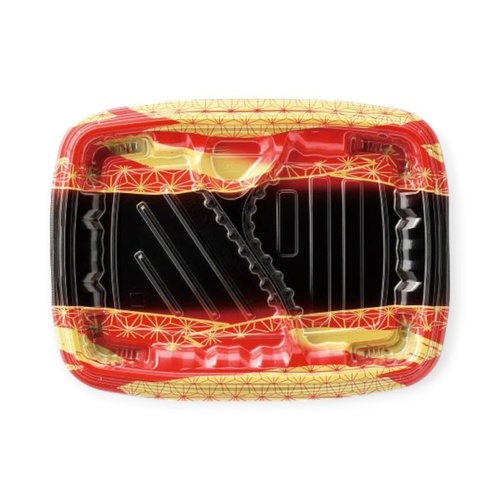 弁当容器 MSDレイア24-18-2 麻おり赤 エフピコ