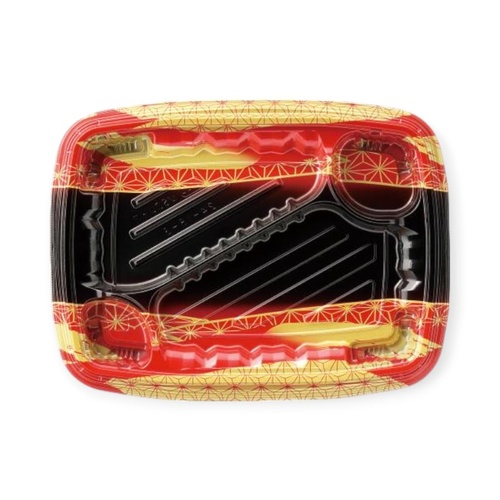 弁当容器 MSDレイア24-18-3 麻おり赤 エフピコ