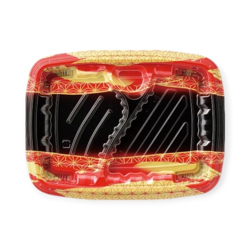 弁当容器 MSDレイア24-18-4 麻おり赤 エフピコ