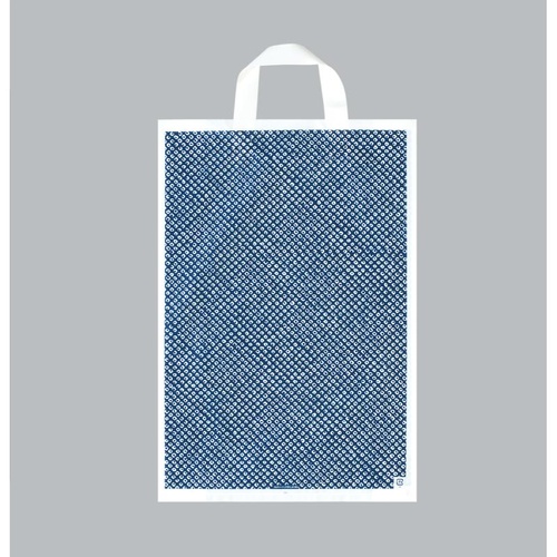 ポリ手提袋 カルチャーバッグ しぼり柄・紺 中 福助工業