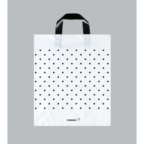 ポリ手提袋 カルチャーバッグ 水玉(グレー) 小 福助工業