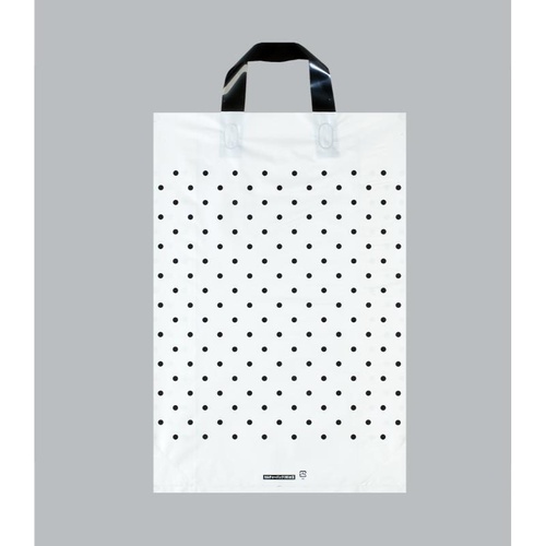 ポリ手提袋 カルチャーバッグ 水玉(グレー) 中 福助工業