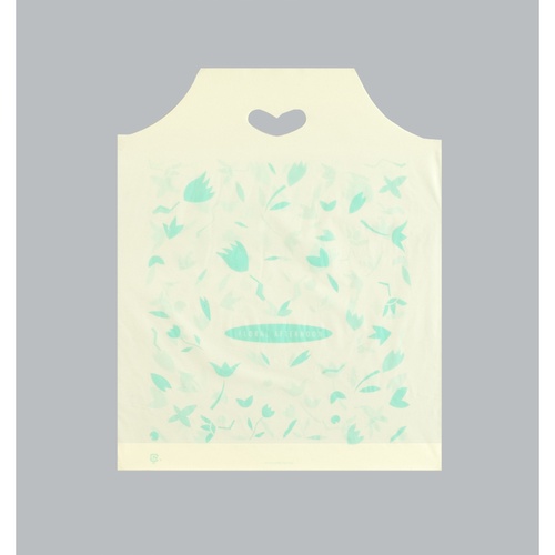 ポリ手提袋 ハートバッグ フローラル 中 福助工業